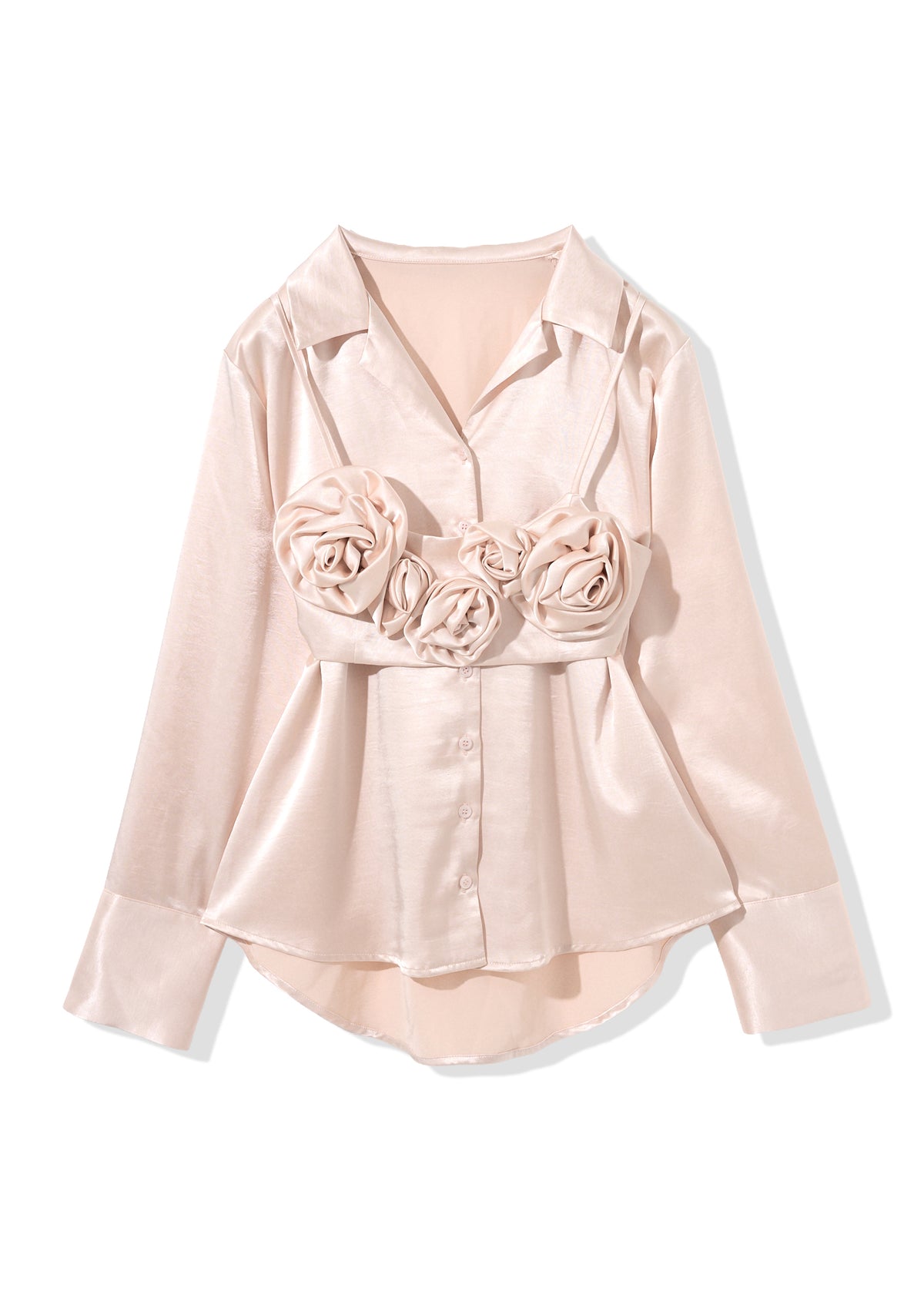 rosette satin bustier set