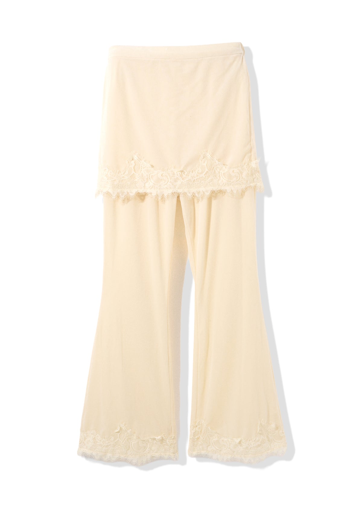 sheer velours skirt & pants set