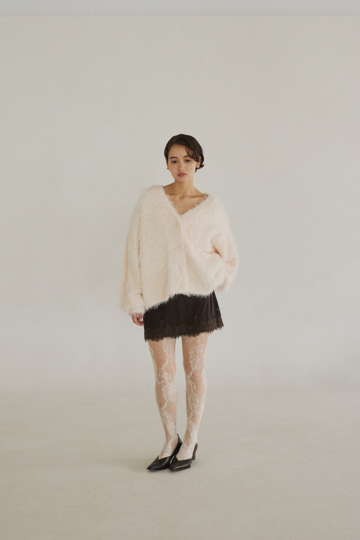 sheer velours skirt & pants set