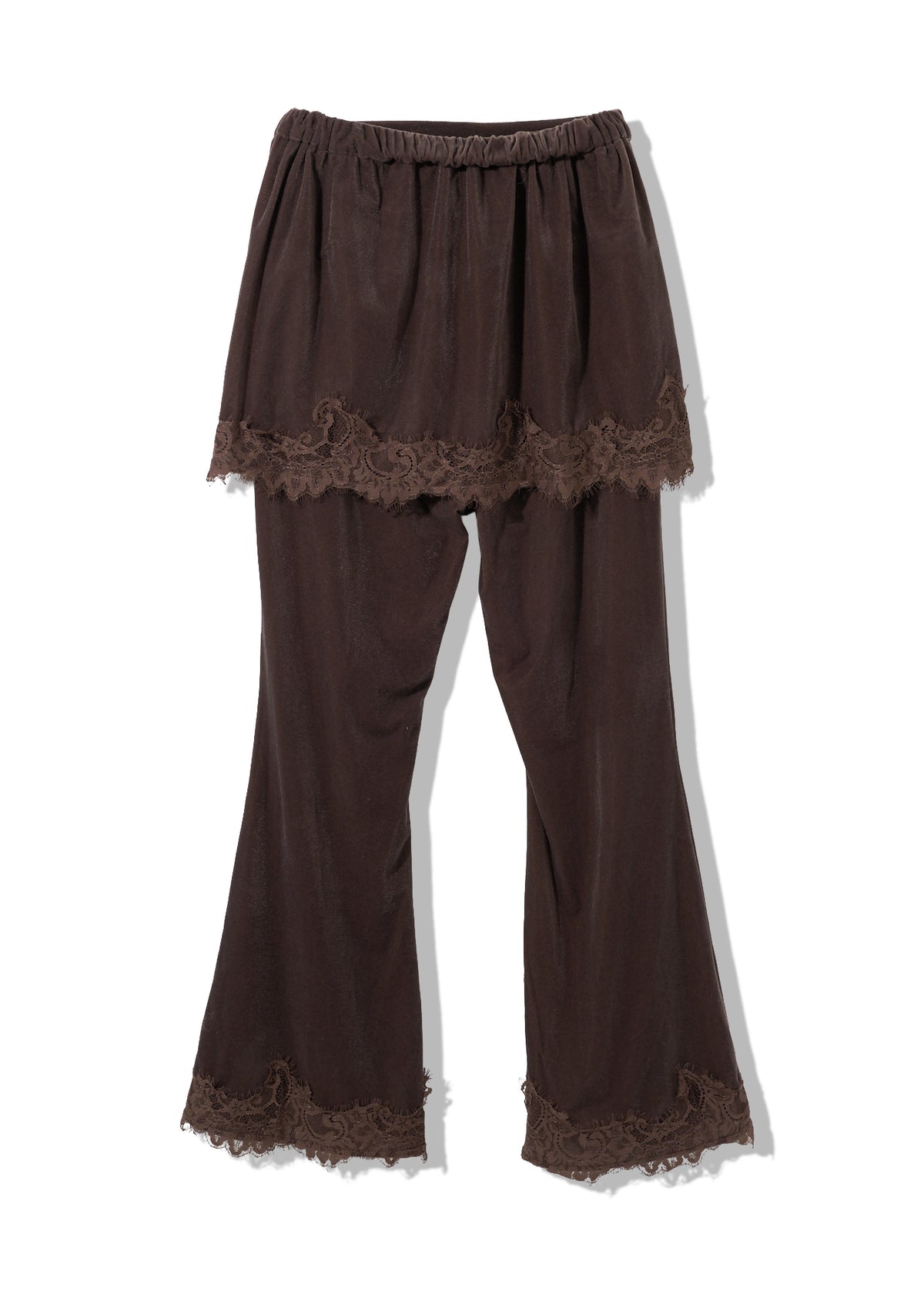 sheer velours skirt & pants set
