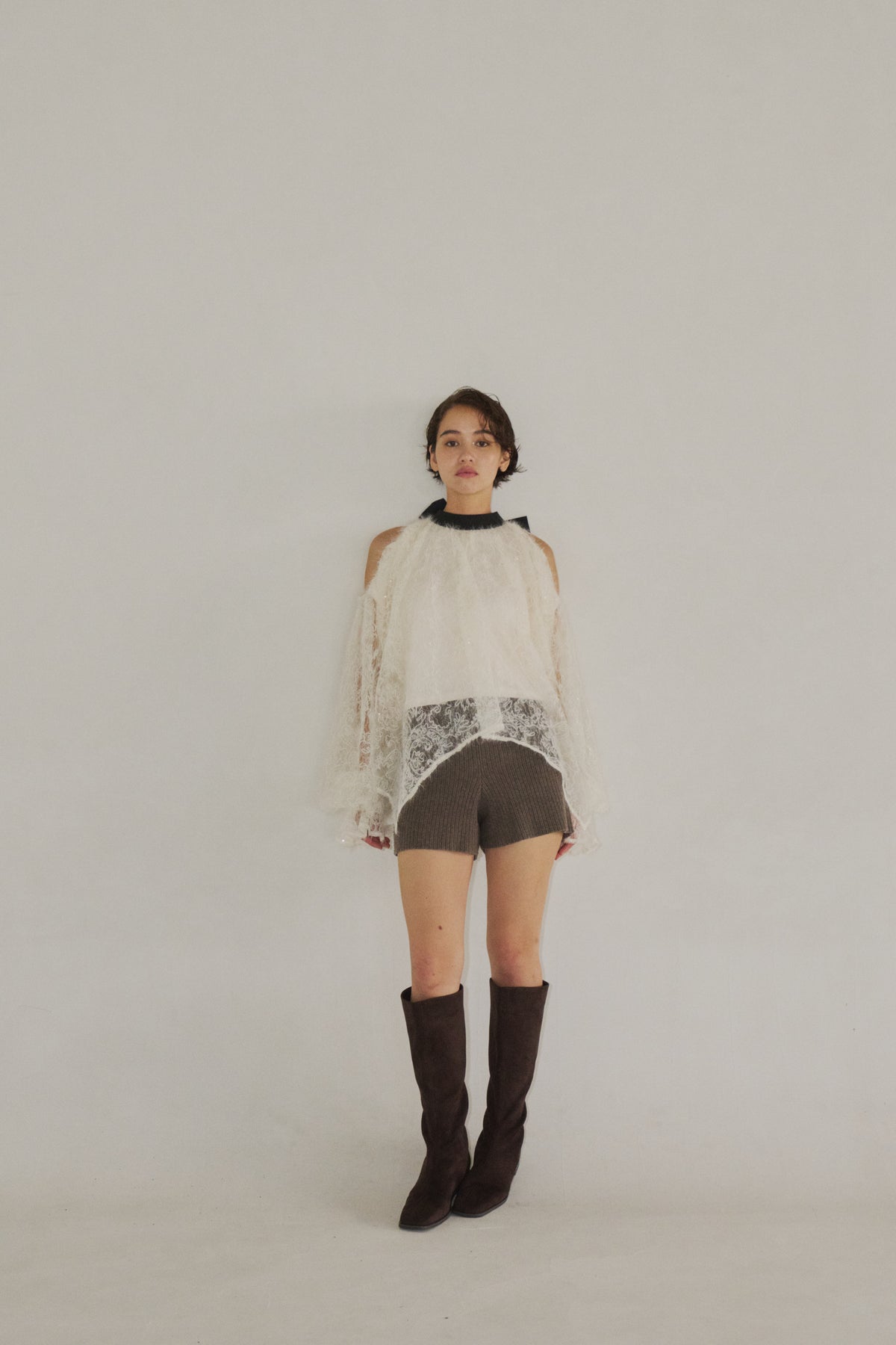 feather lace blouse