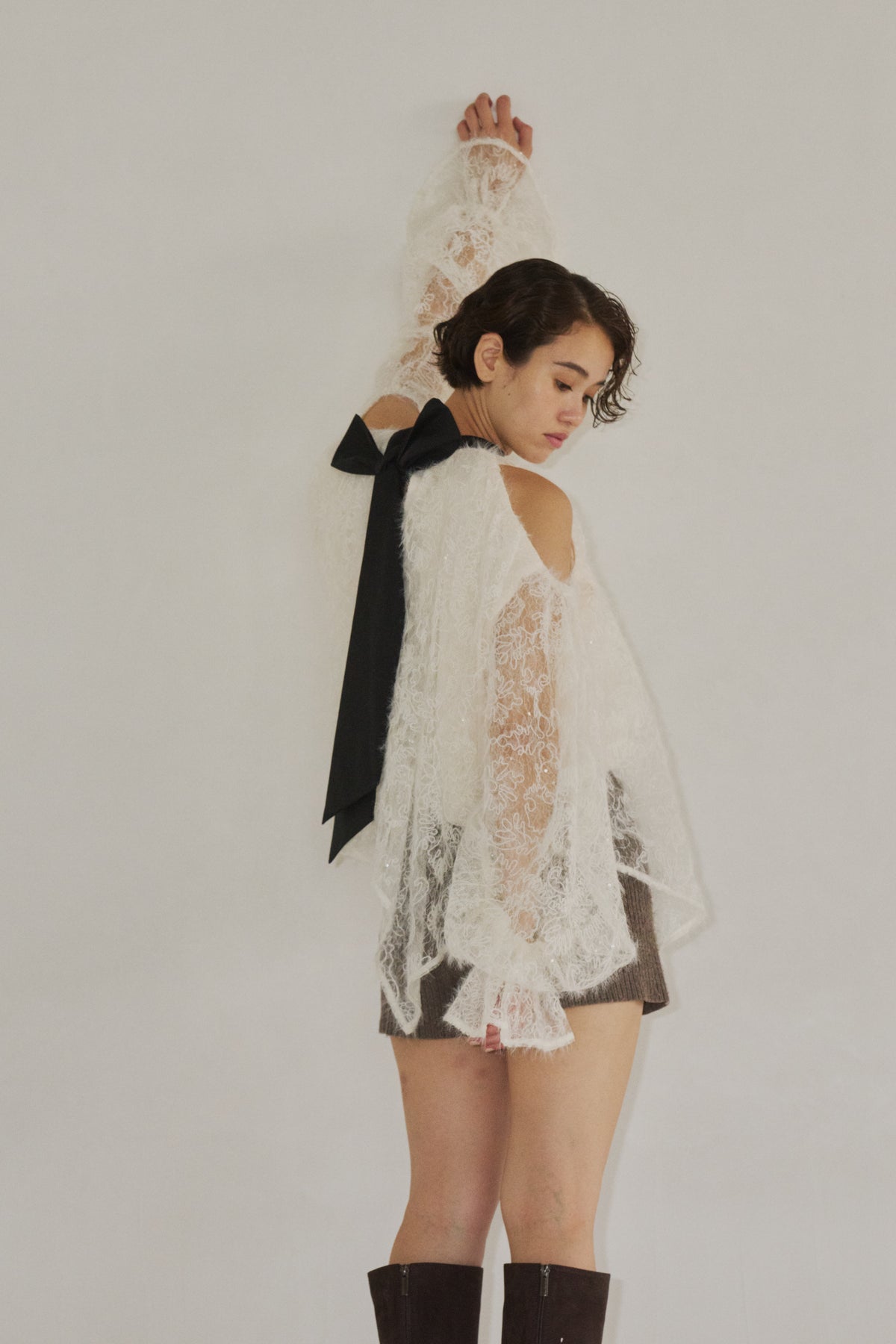 feather lace blouse
