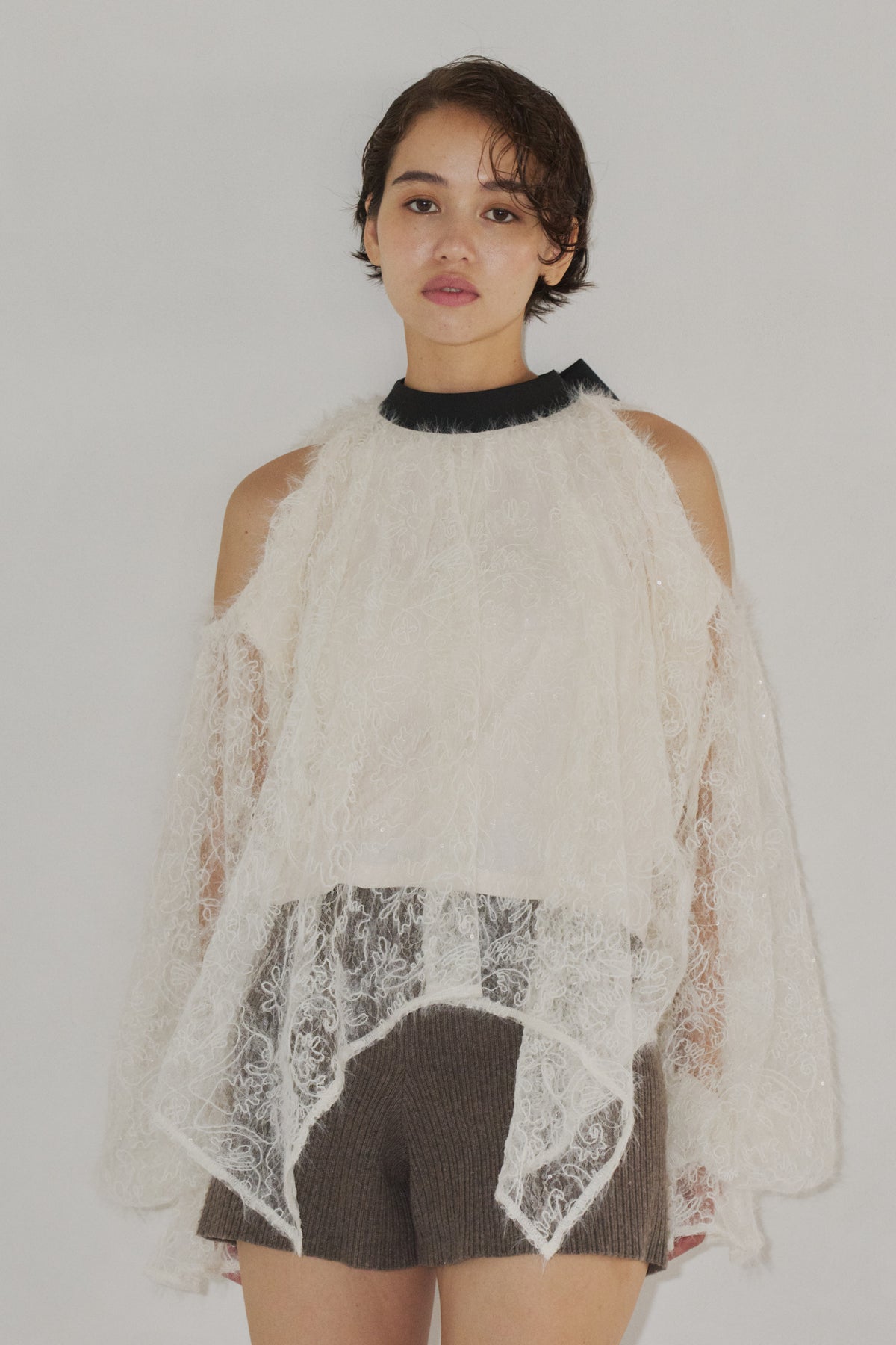 feather lace blouse