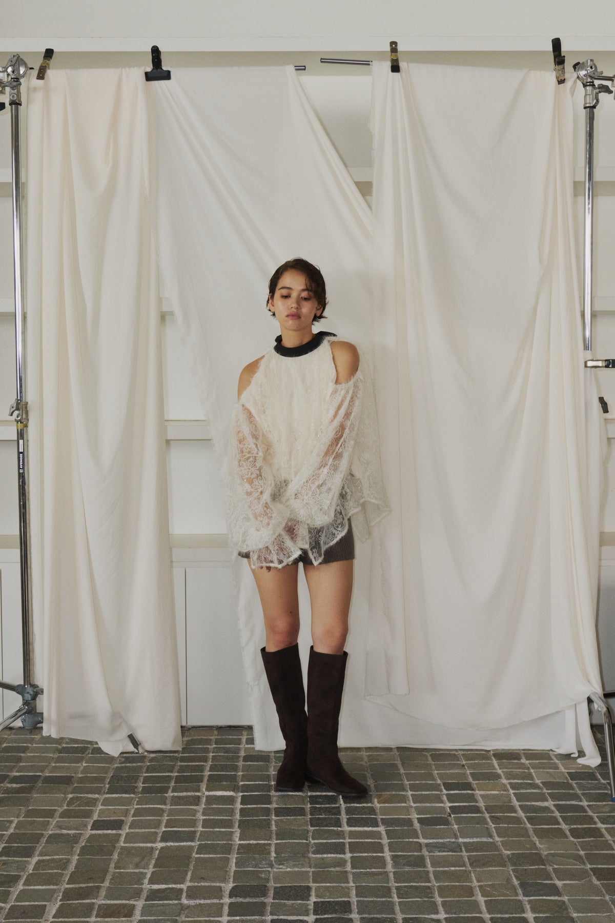 feather lace blouse
