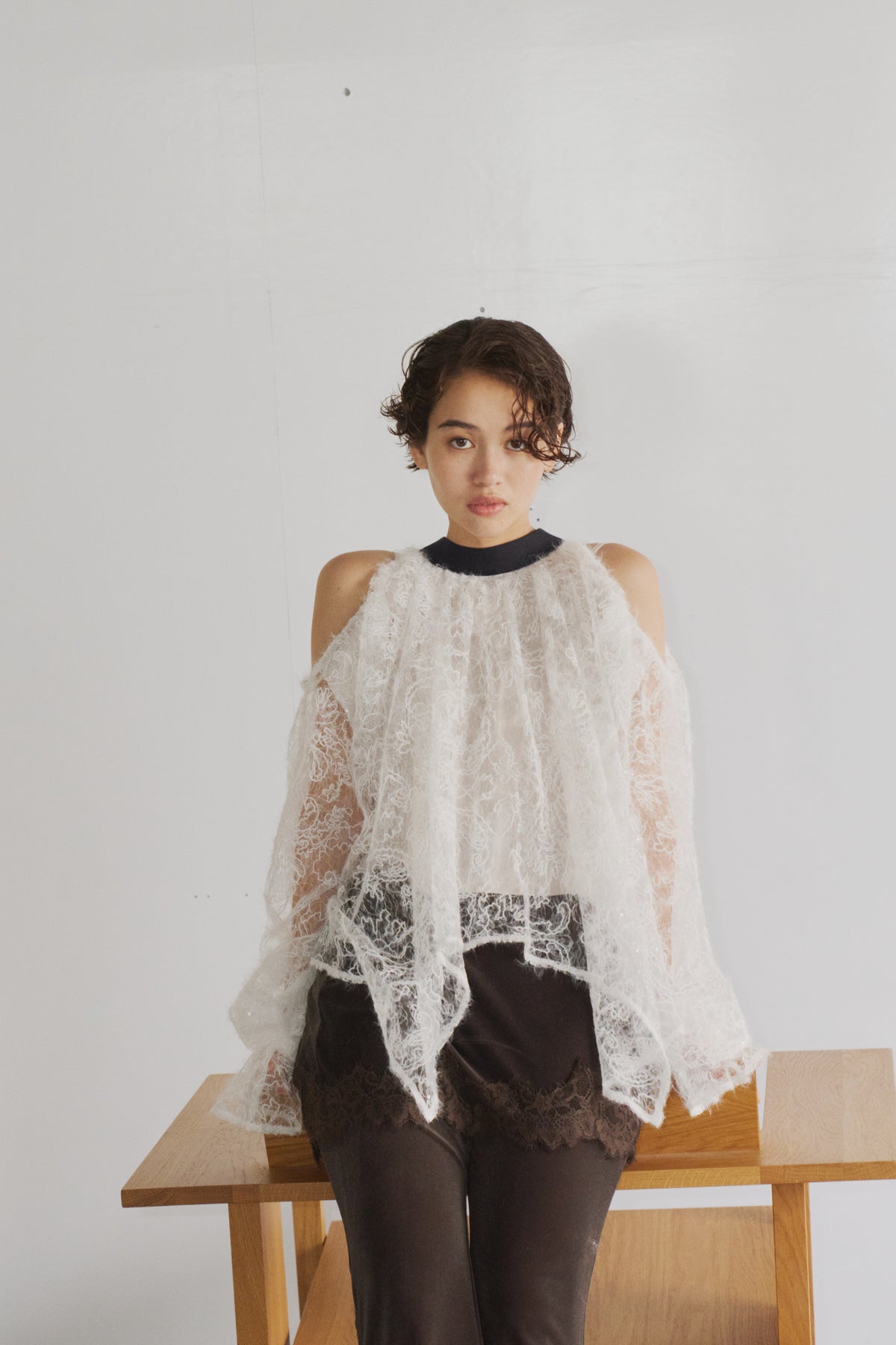 feather lace blouse