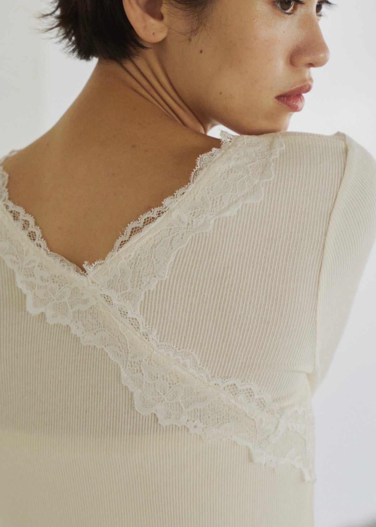 lace bare top set dress